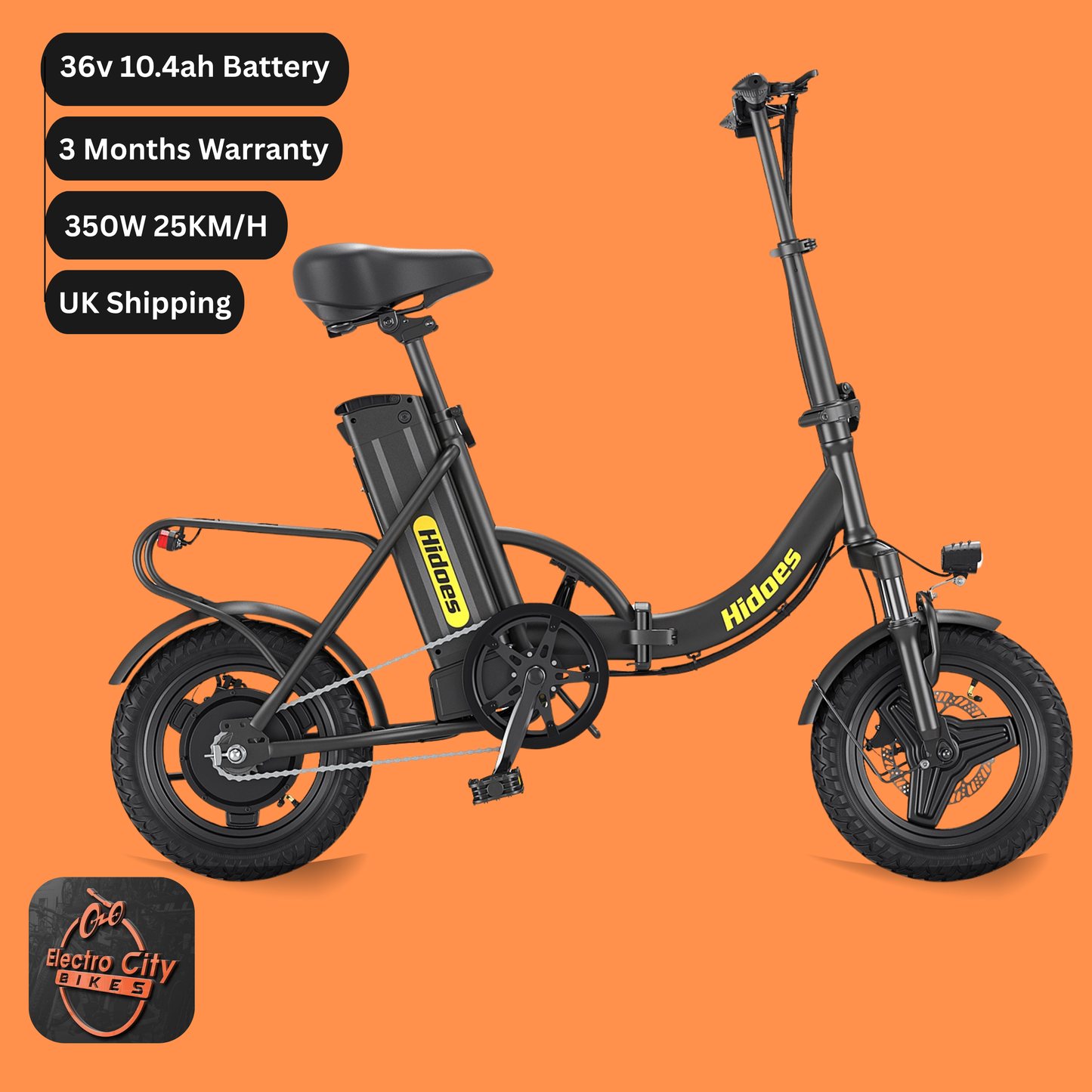 Hidoes C5 14" E-Bike 36V 10.4Ah 350W, 25KM/H, 28KM Range (NEW)