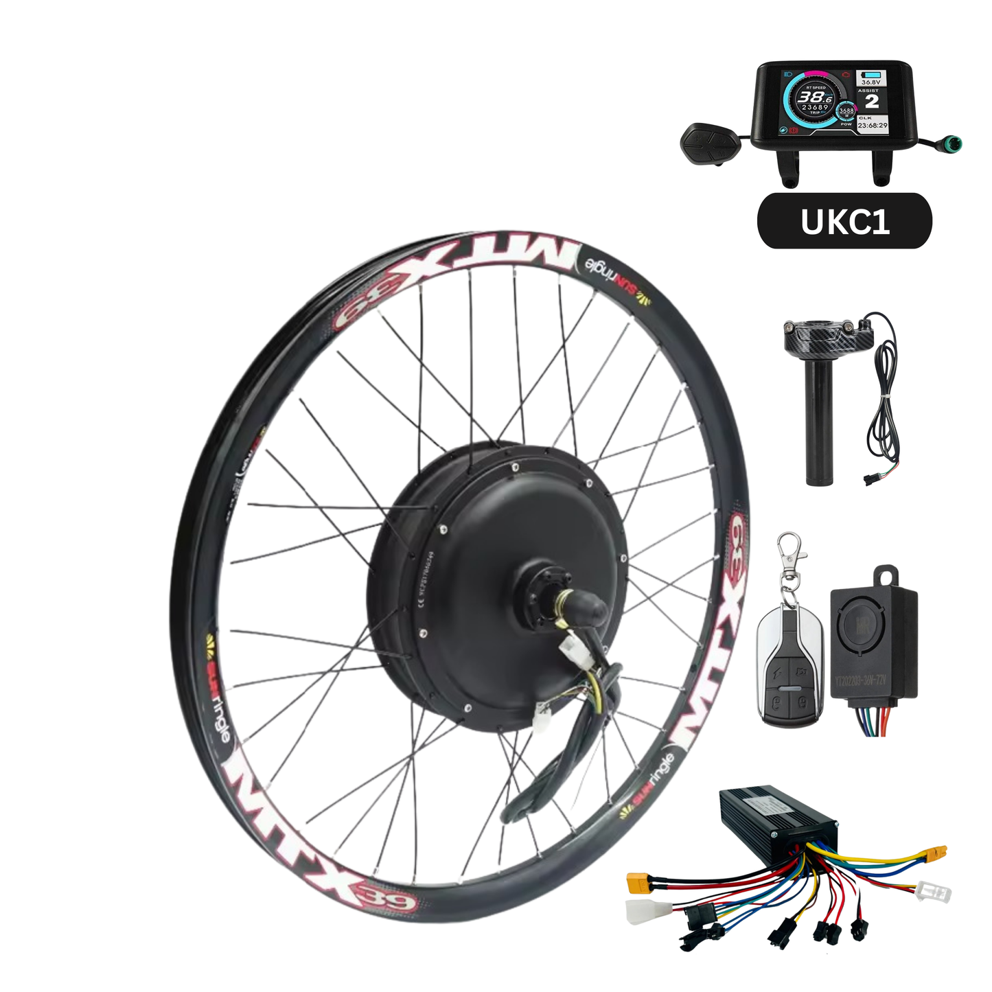 Conversion Kit + 48V Battery, Rear Cassette, MTX Rim, 250W/1000W, 27.5/29/700C UK