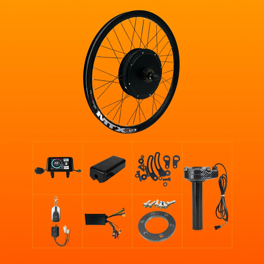 E-Bike Conversion Kit with All Batteries 3000W 72V 60A MTX Rim 27.5