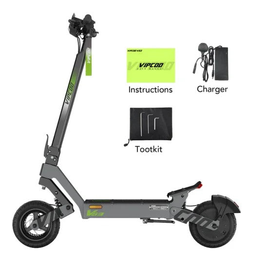 VIPCOO VS3 Adult Off-Road Electric Scooter – 800W Motor, 48V 15.6Ah Battery