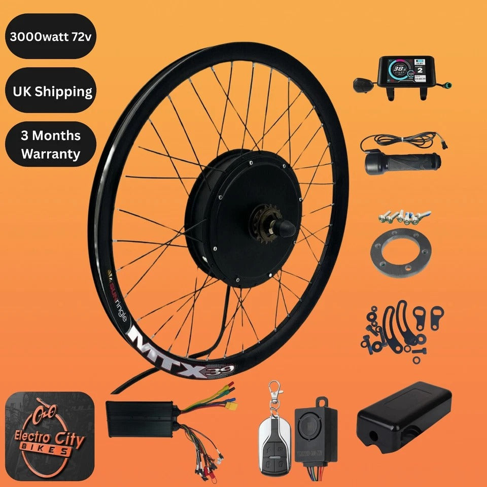 EBike Conversion Kit Amp 60A 72V High Torque & Power Kit Sine Wave MTX UK