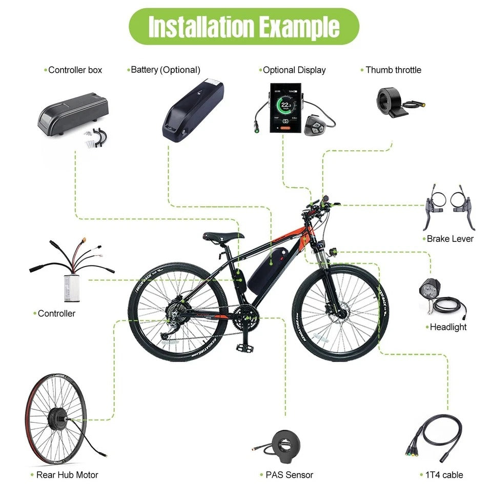 Bafang 48V500W Rear Wheel Hub Motor Disc Brake Electric Bike for Cassette DC Kit