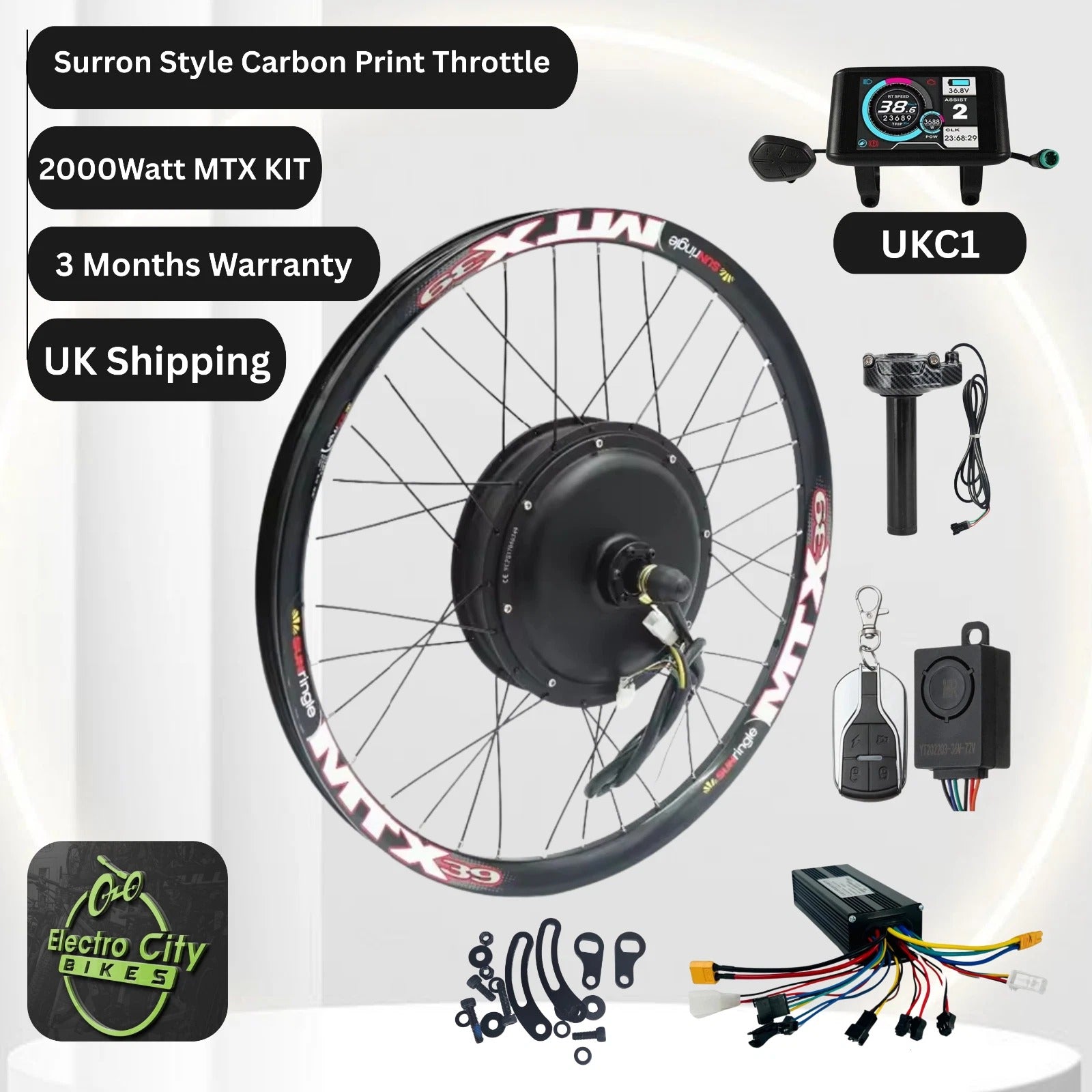 electric bicycle conversion kit 700c E-Bike Conversion Kit, 45A CONTROLLER ,MTX Rim, 2000W, 27.5/29/700C – ElectroCity Bikes LTD