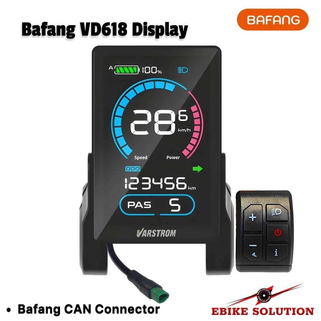 VD618 3.5" Color LCD BAFANG E-Bike Display Bafang CAN Mid-Drive BBSO1, BBSO2