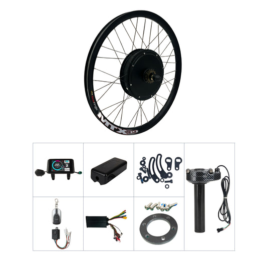 E-Bike Conversion Kit with All Batteries 3000W 72V 60A MTX Rim 27.5