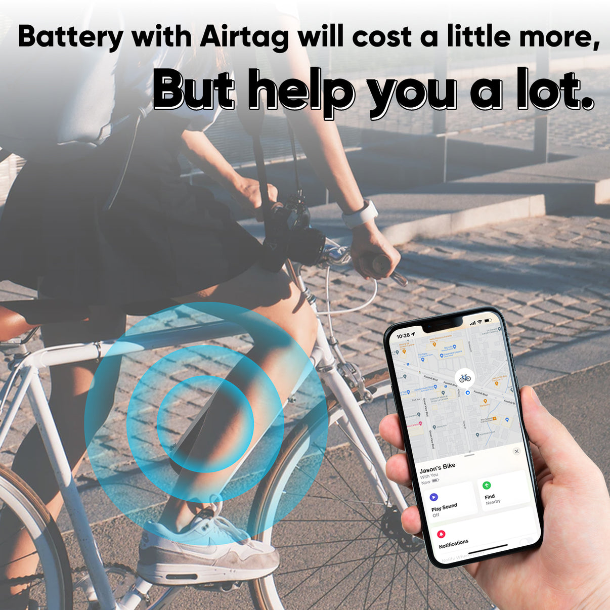 Built-in Hailong Down Tube Socket Air Tag eBike Anti-theft Locator