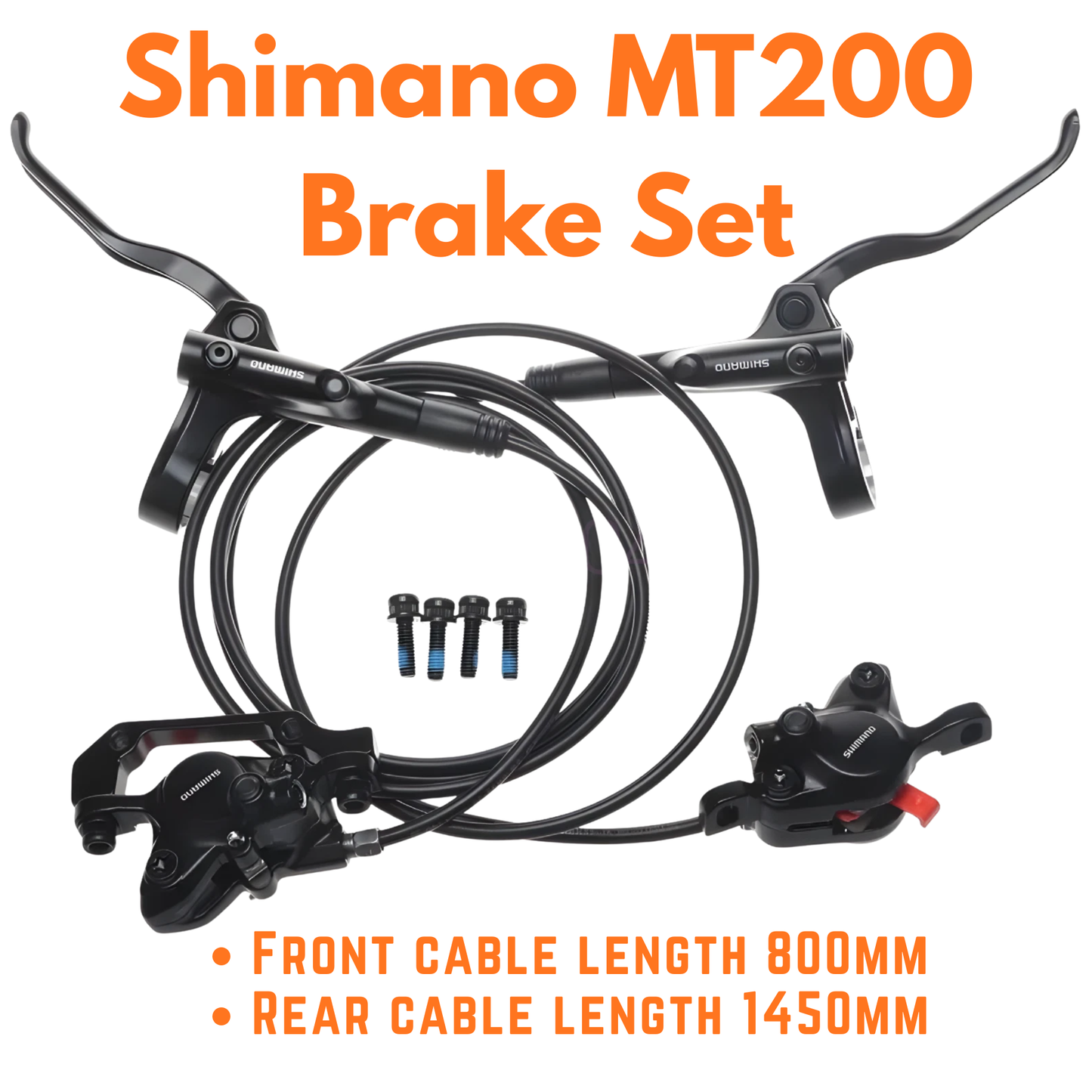 Shimano BR-BL-MT200 Hydraulic Disc Brake Set | Front & Rear | Pre-Bled | Black
