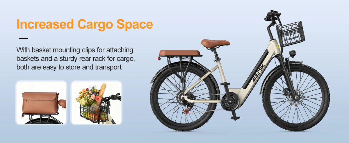 Aairsk S600 26" Electric Bike for Adults – 250W 36V 13Ah Battery, City & Commuter E-Bike