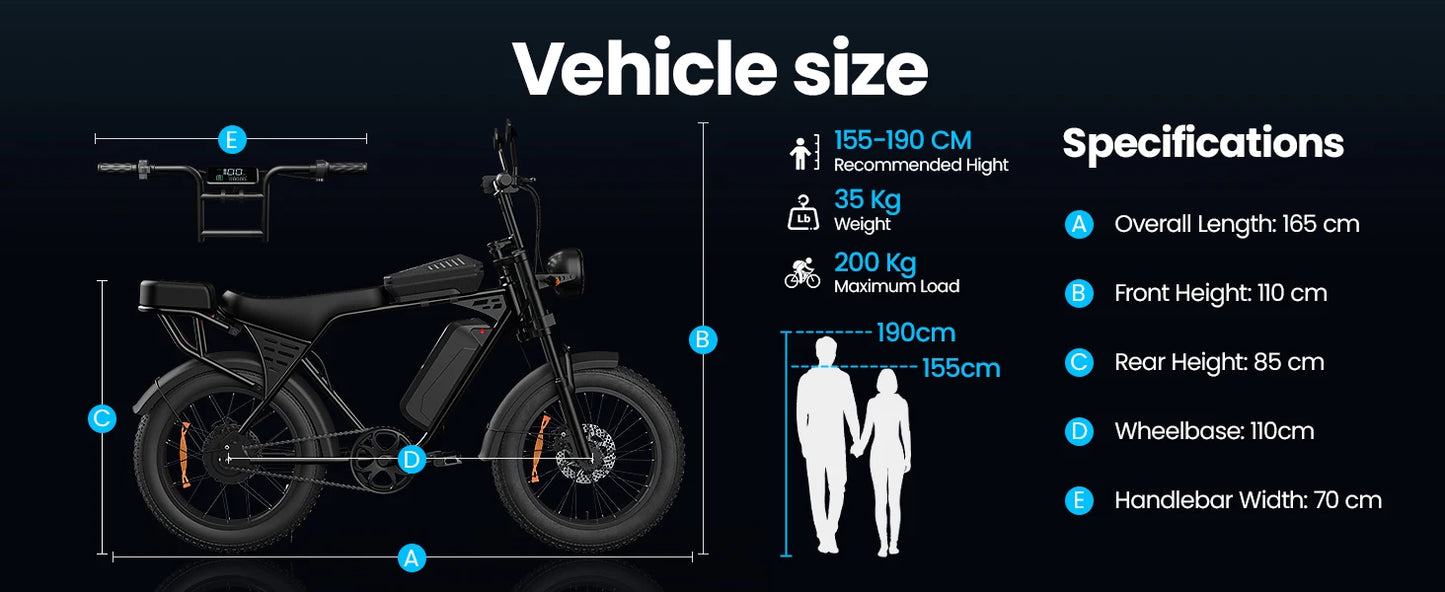 AAIRSK X5 250W Electric Mountain Bike 20" Fat Tyre Adult E-Bike with 48V 15Ah Battery