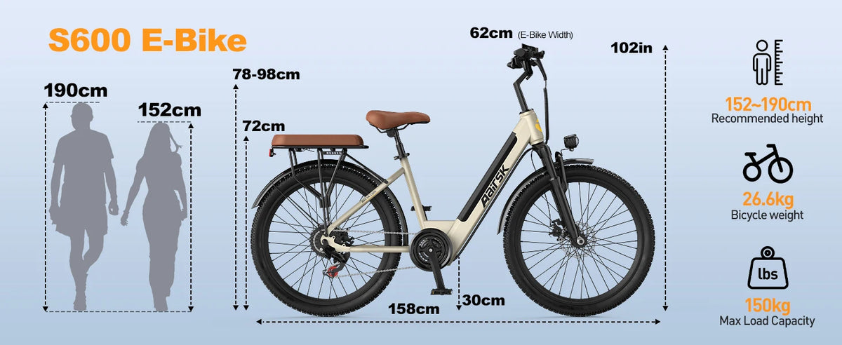 Aairsk S600 26" Electric Bike for Adults – 250W 36V 13Ah Battery, City & Commuter E-Bike