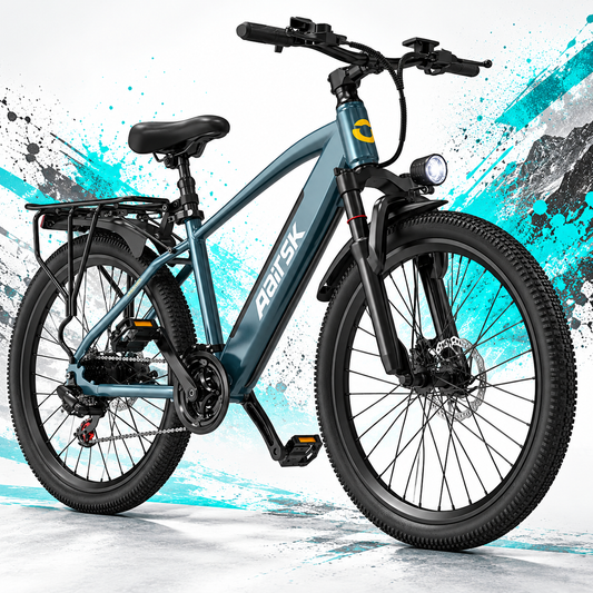 Aairsk S800 26" Electric Bike for Adults, 250W Motor, 36V 13Ah Removable Battery, 7-Speed, Front Suspension