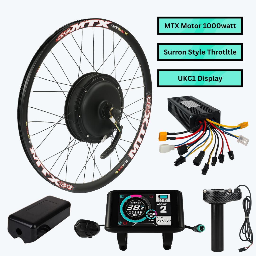 E-Bike Conversion Kit with Battery 1000W Sine Wave MTX UK
