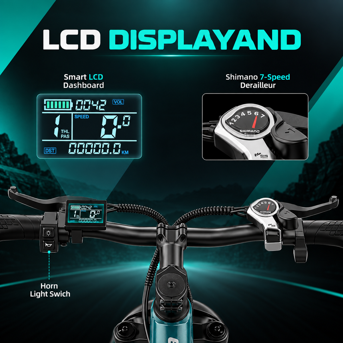 Aairsk S800 26" Electric Bike for Adults, 250W Motor, 36V 13Ah Removable Battery, 7-Speed, Front Suspension