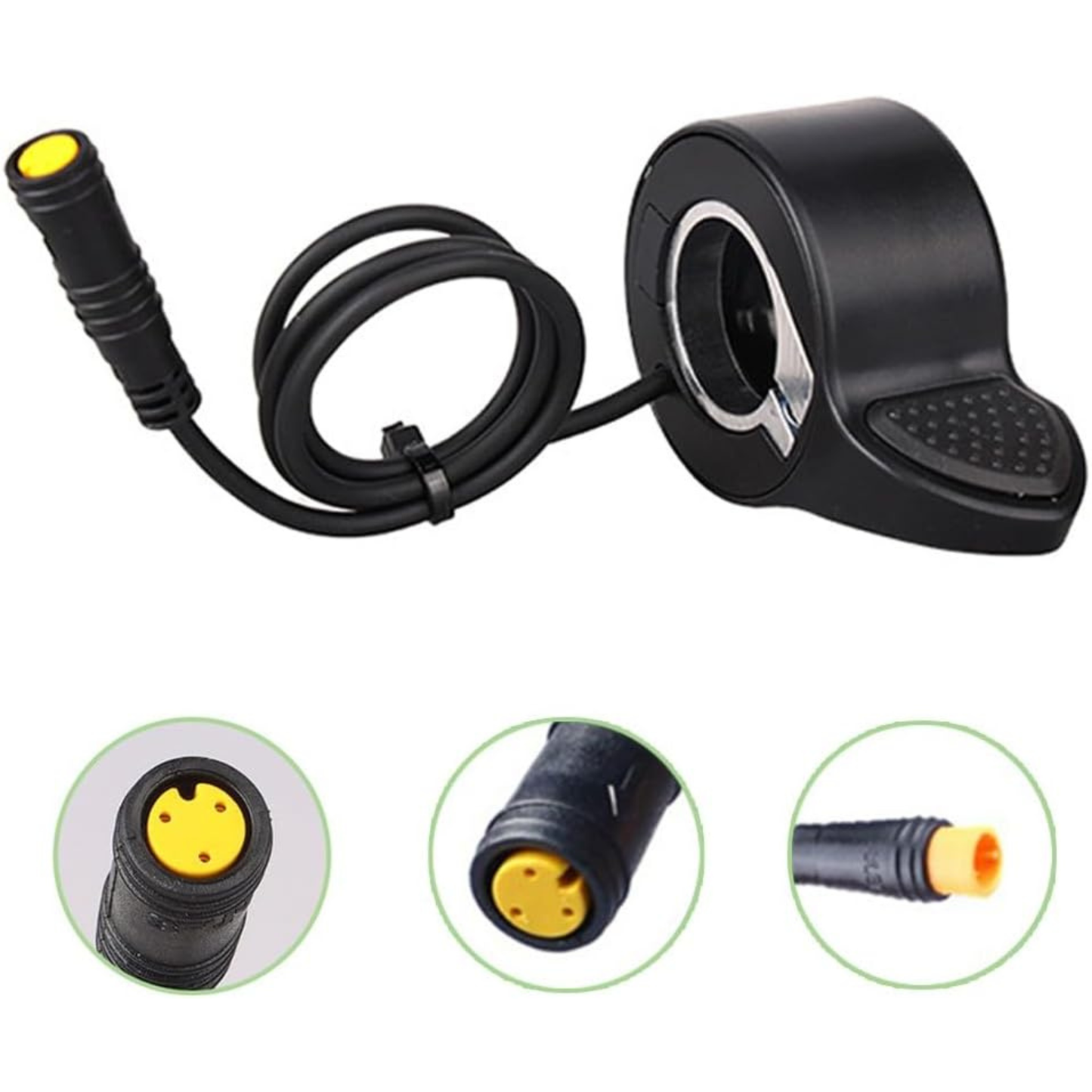 Electric Bike Thumb Throttle 36V/48V with 3-Pin Waterproof Connector | Compatible with Bafang BBS01 BBS02 BBSHD M400 M500 M600 M620 Motors