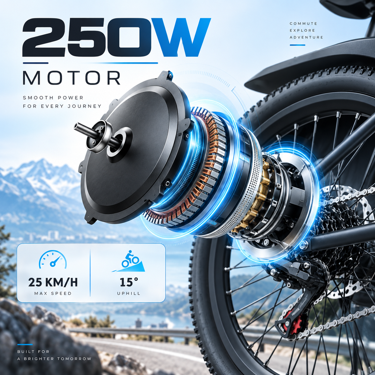 Aairsk Q7 26-Inch Electric Mountain Bike 250W 36V 10Ah Removable Battery 7-Speed E-Bike