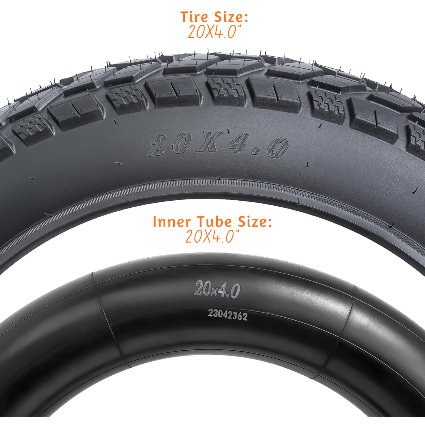 20 x 4.0 Foldable Fat Bike Tyres & Inner Tubes Set – 102-406, E-Bike, Snow & Sand