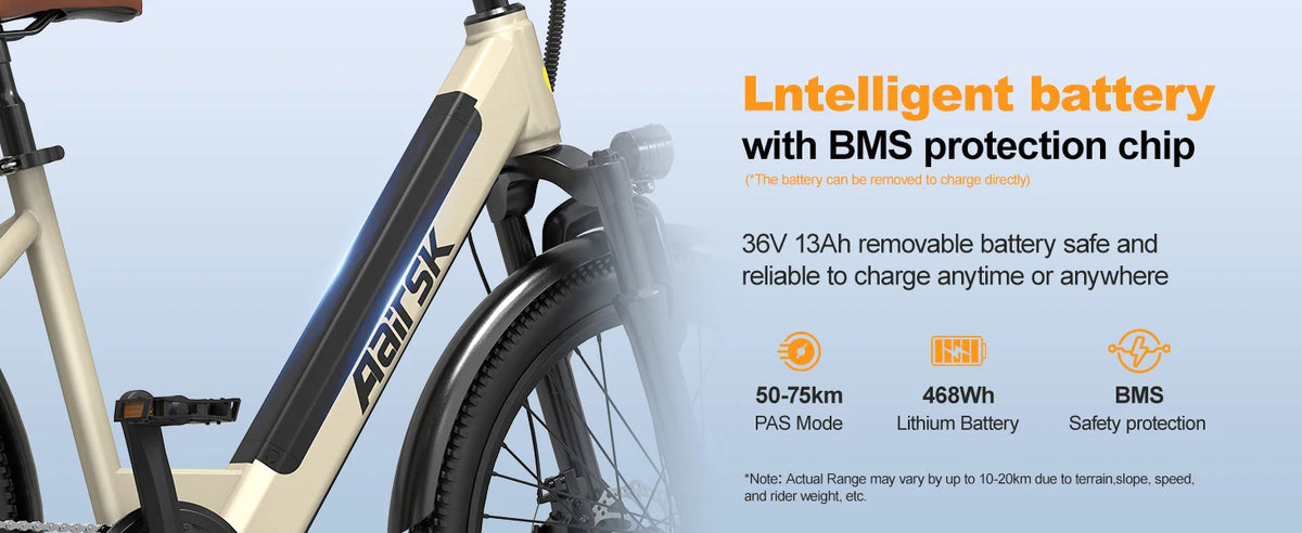 Aairsk S600 26" Electric Bike for Adults – 250W 36V 13Ah Battery, City & Commuter E-Bike