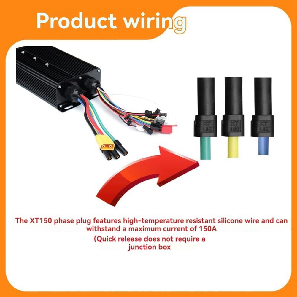 3000W 60A Programmable Sine Wave E-Bike Controller 72V with XT90 & XT150 Connectors
