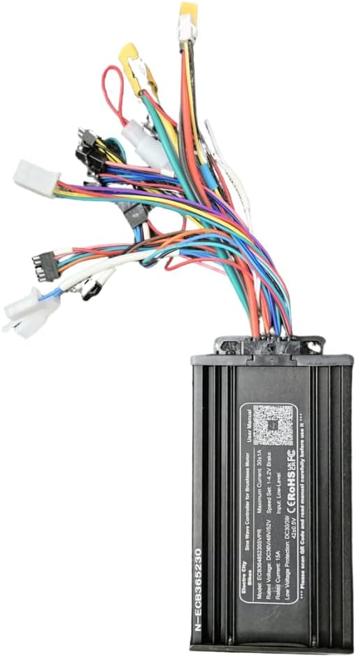 30A 1000W Programmable Sine Wave E-Bike Controller 48V–52V | XT90 Battery Connector & MT60 Phase Connectors