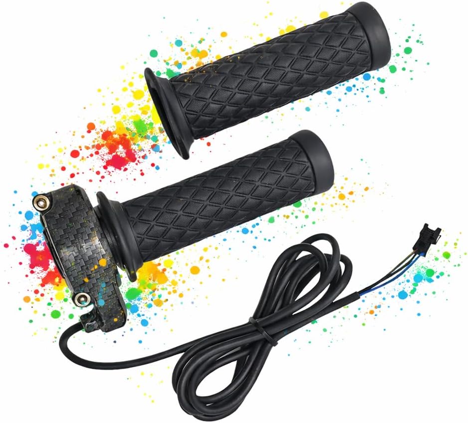 Universal Full Twist Ebike Throttle with Hand Grips 12V–90V | 3-in-1 SM Plug | Electric Bike & Scooter Accelerator