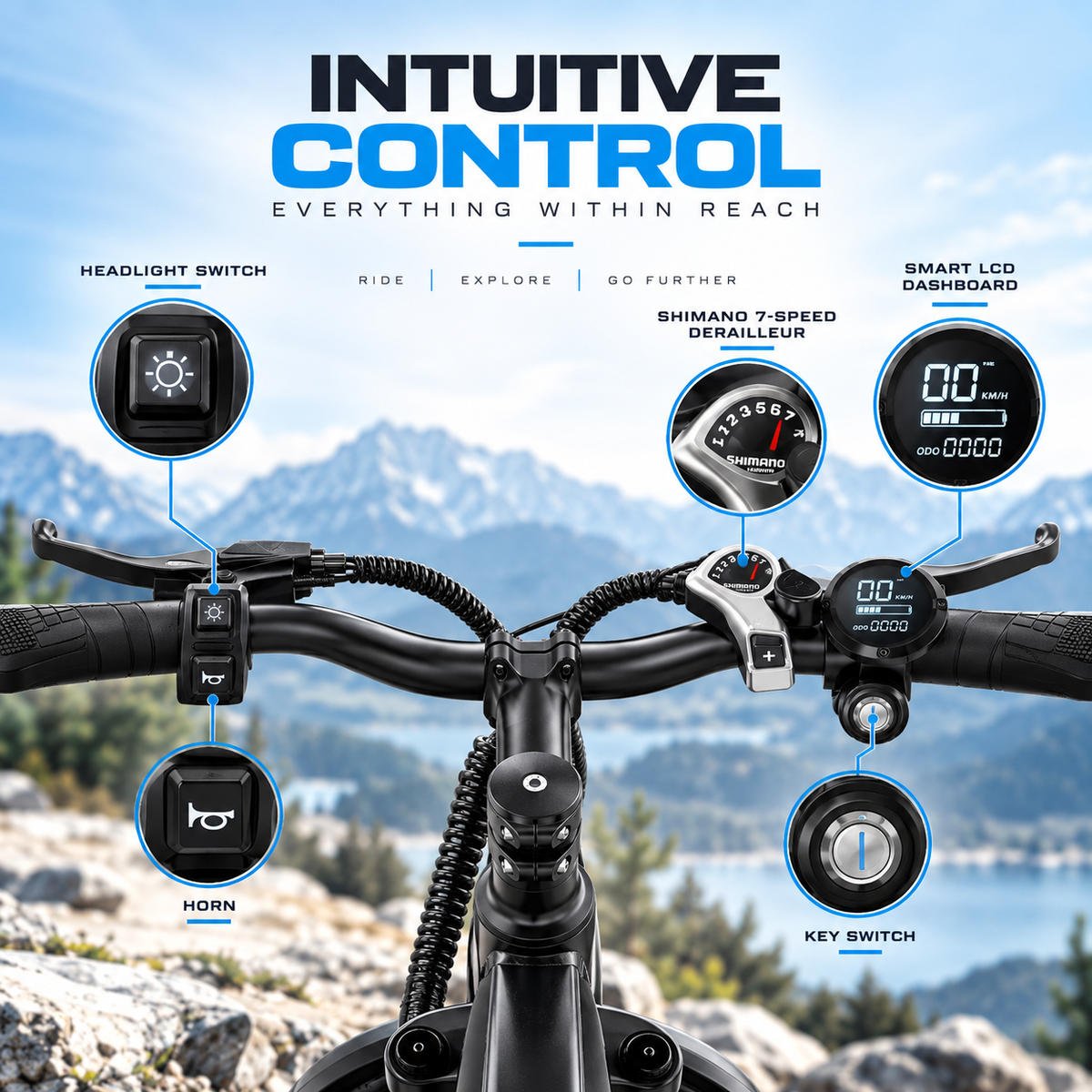Aairsk Q7 26-Inch Electric Mountain Bike 250W 36V 10Ah Removable Battery 7-Speed E-Bike