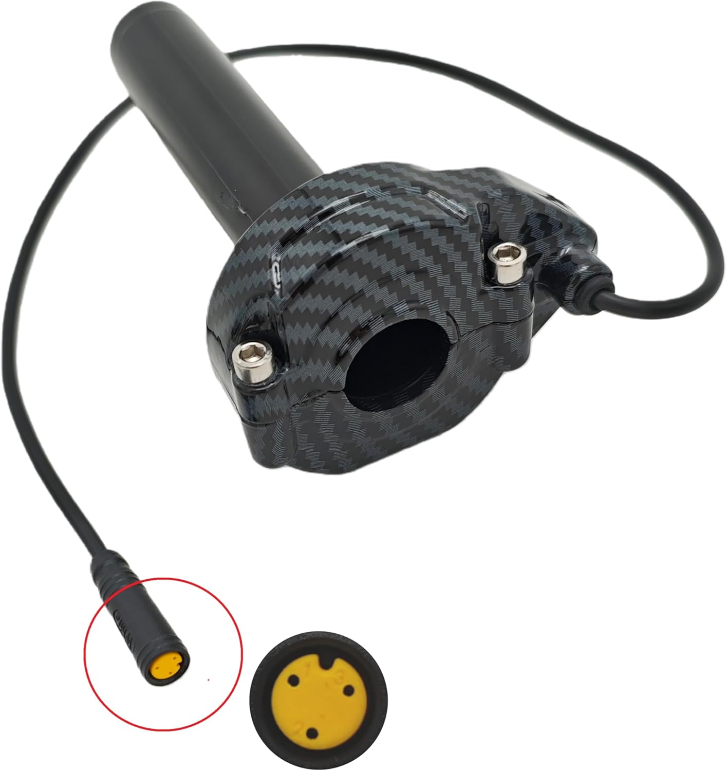 Surron Style Universal Ebike Full Twist Throttle Hand Grips 12V-90V | 3-Pin Waterproof Connector | Compatible with Bafang BBS01B BBS02B BBSHD