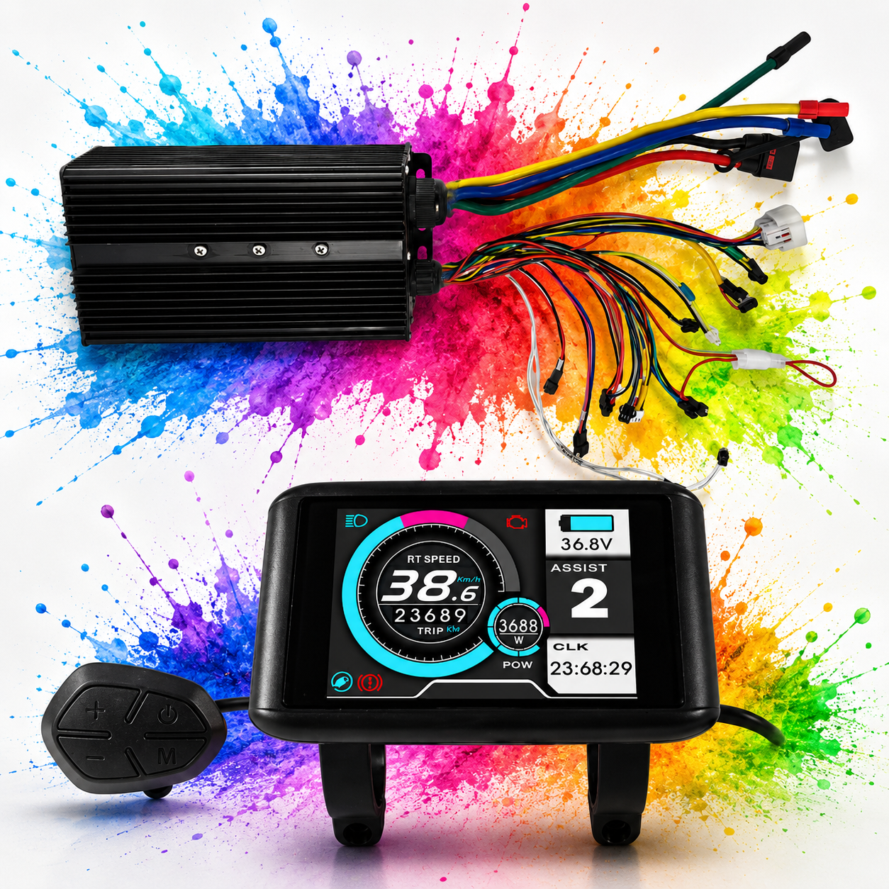 48V/60V/72V 3000W–5000W 100A Sine Wave eBike Controller | 24 MOSFET | Self-Learning | Regenerative Braking | IP65 | Optional UKC1 or SW900 LCD Display