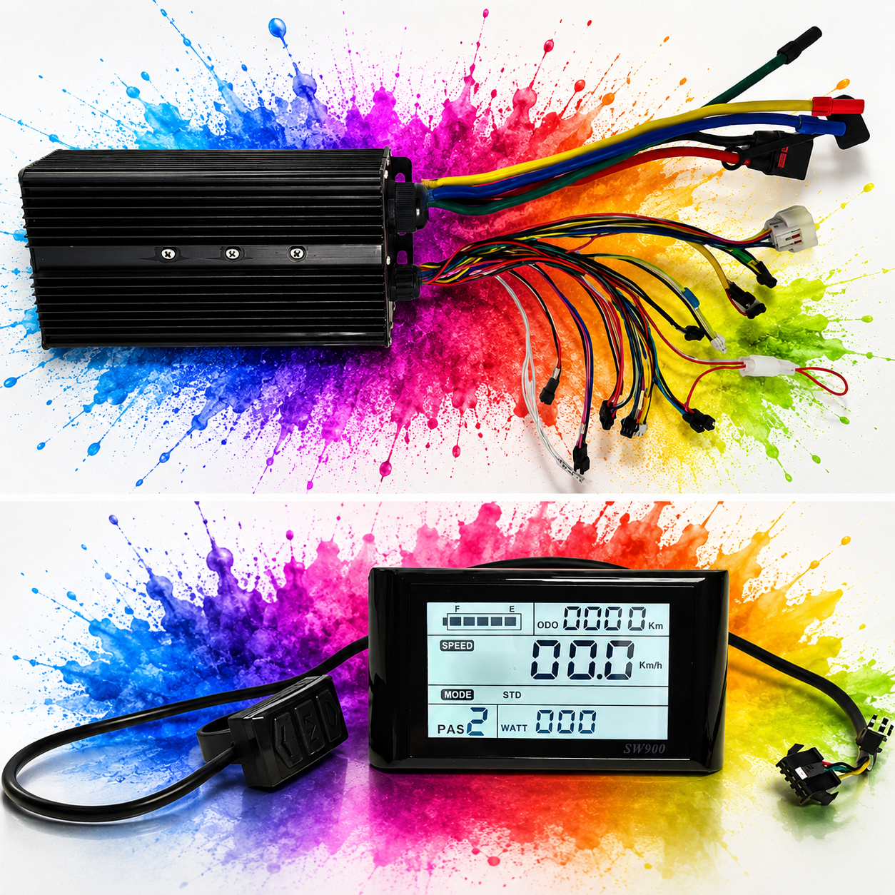 48V/60V/72V 3000W–5000W 100A Sine Wave eBike Controller | 24 MOSFET | Self-Learning | Regenerative Braking | IP65 | Optional UKC1 or SW900 LCD Display