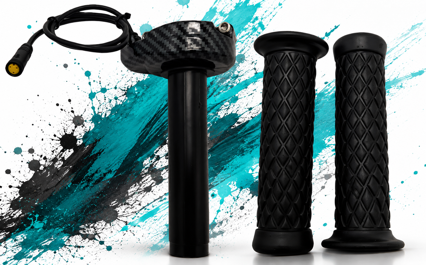 Surron Style Universal Ebike Full Twist Throttle Hand Grips 12V-90V | 3-Pin Waterproof Connector | Compatible with Bafang BBS01B BBS02B BBSHD