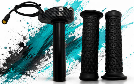 Surron Style Universal Ebike Full Twist Throttle Hand Grips 12V-90V | 3-Pin Waterproof Connector | Compatible with Bafang BBS01B BBS02B BBSHD