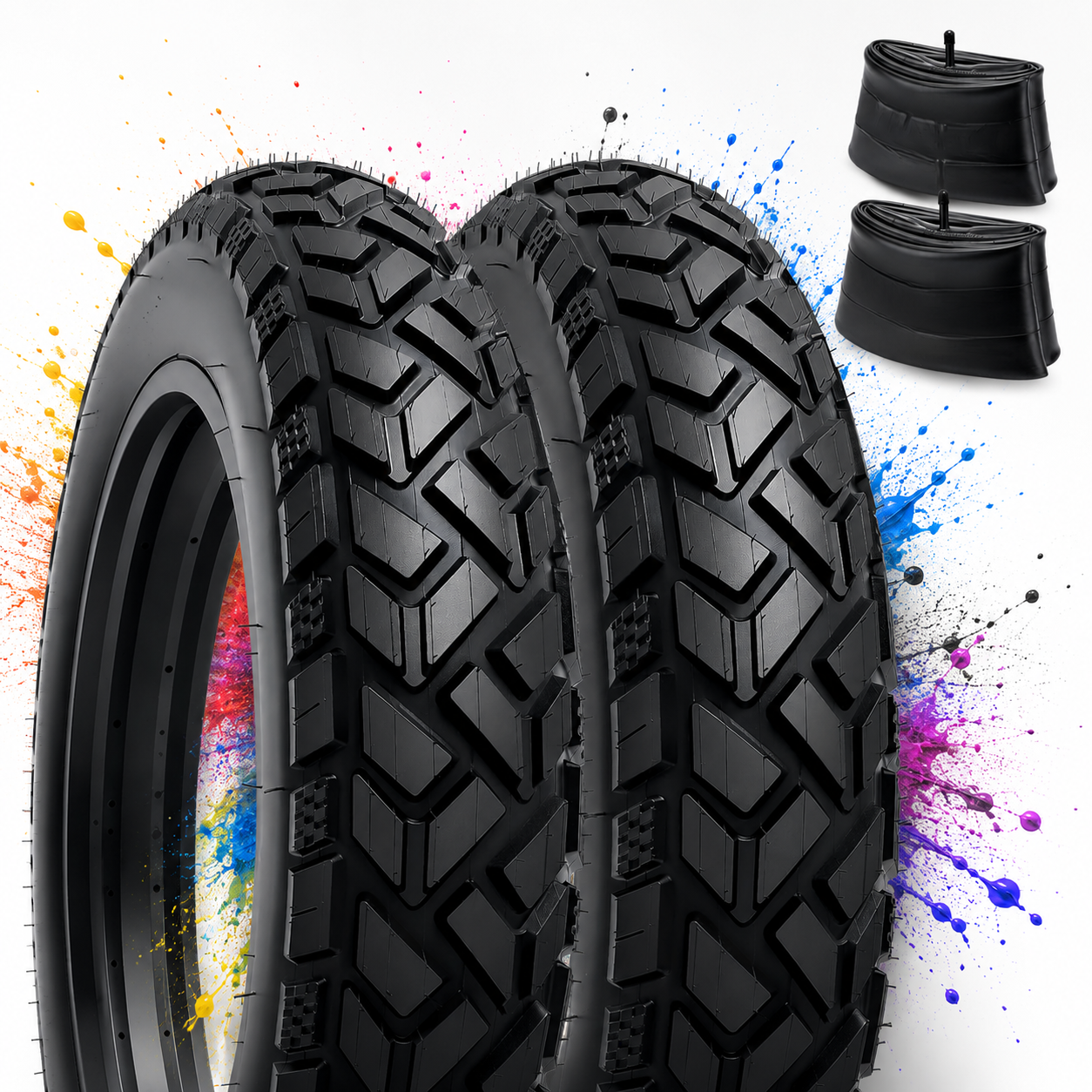 20 x 4.0 Foldable Fat Bike Tyres & Inner Tubes Set – 102-406, E-Bike, Snow & Sand