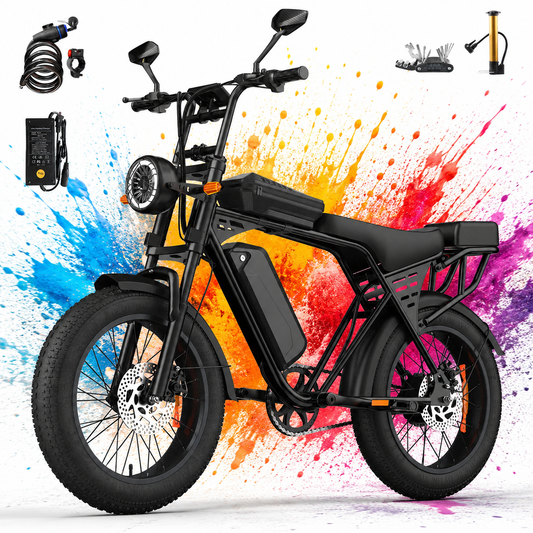AAIRSK X5 250W Electric Mountain Bike 20" Fat Tyre Adult E-Bike with 48V 15Ah Battery