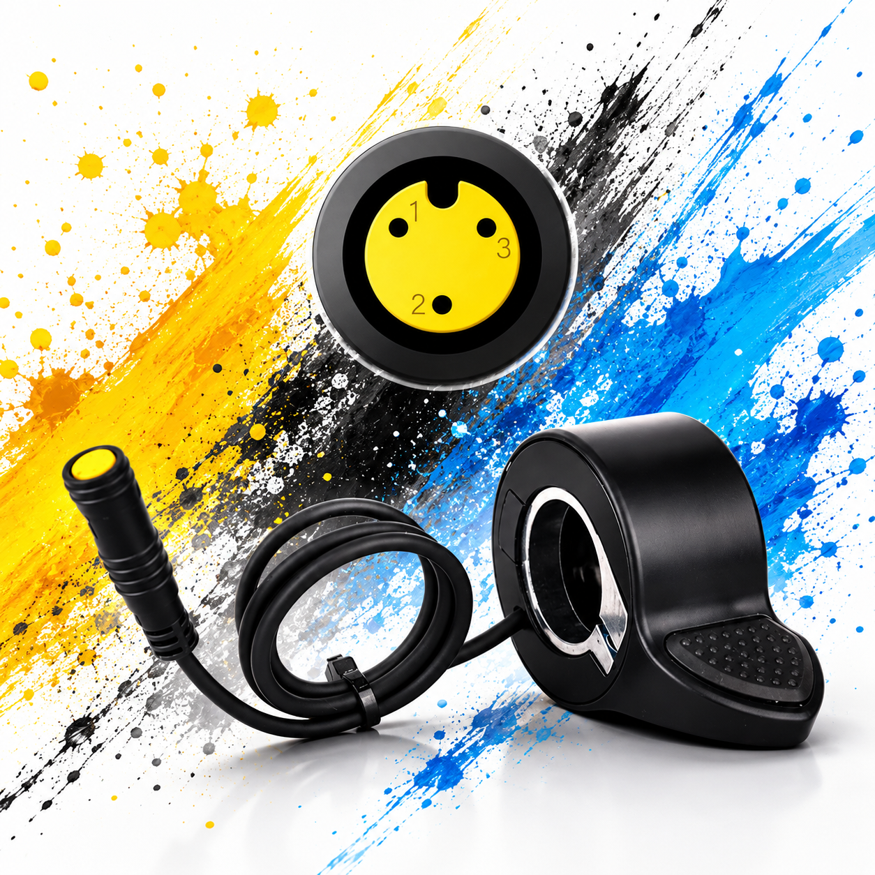 Electric Bike Thumb Throttle 36V/48V with 3-Pin Waterproof Connector | Compatible with Bafang BBS01 BBS02 BBSHD M400 M500 M600 M620 Motors