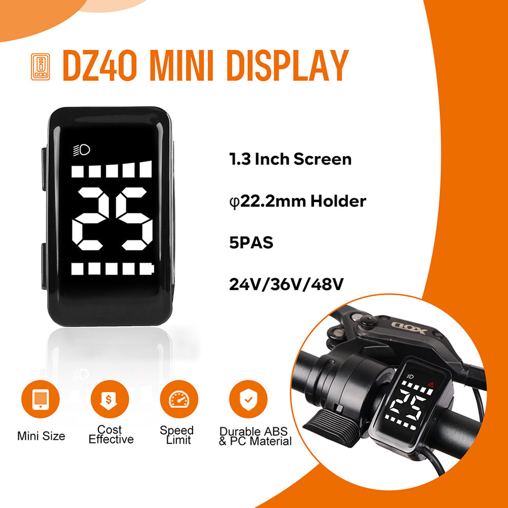 Varstrom DZ40 E-Bike Display - LCD Screen for UART Bafang eBike Kits