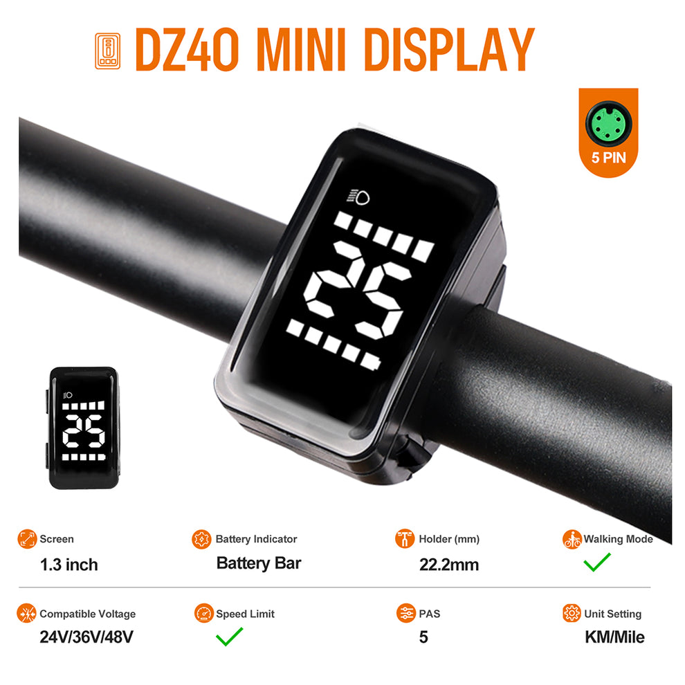 Varstrom DZ40 E-Bike Display - LCD Screen for UART Bafang eBike Kits