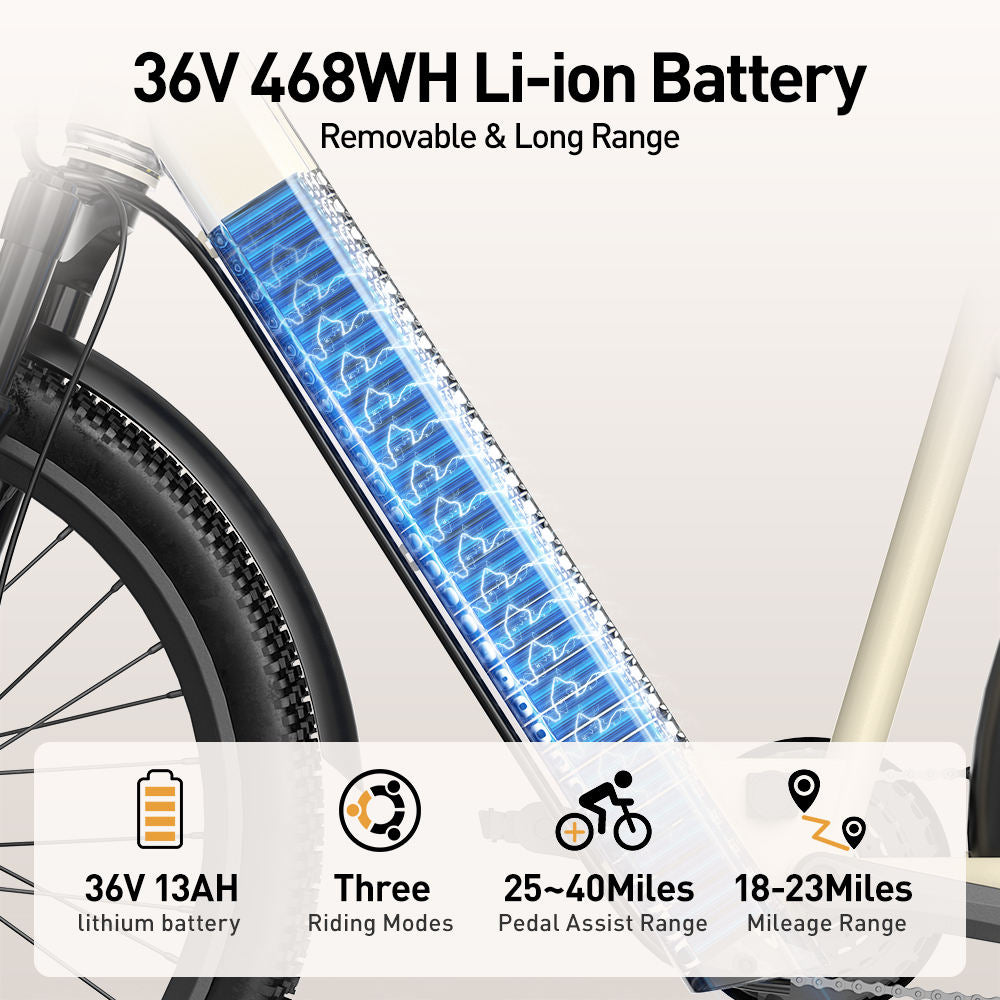 Aairsk SU7 Adult Electric Bicycle – 250W Motor, 36V 13Ah Battery, 24" Tire NFC City E-Bike