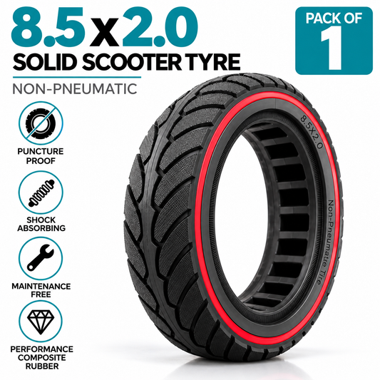 8.5 x 2.0 Solid Non-Pneumatic Scooter Tyre – Black & Red