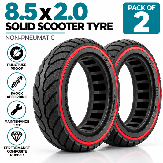 8.5 x 2.0 Solid Non-Pneumatic Scooter Tyre – Black & Red