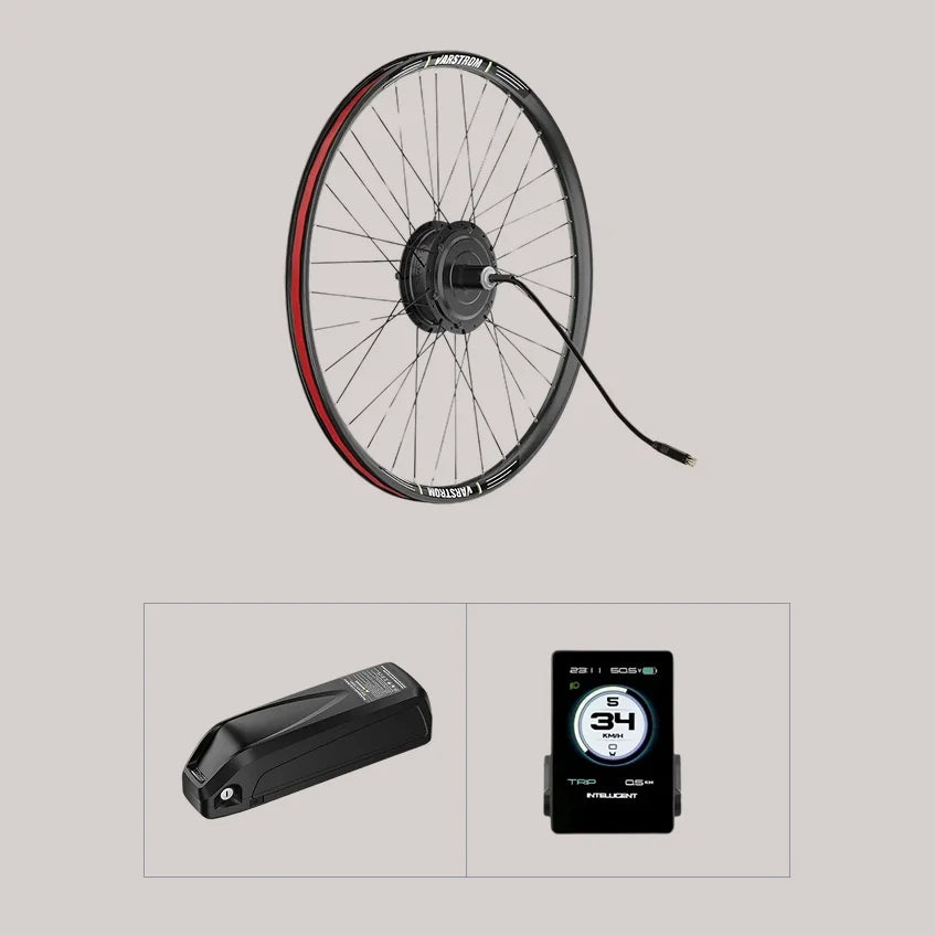  Rear Wheel Hub Motor Disc Brake Electric Bike for Cassette DC Kit - Grey BG