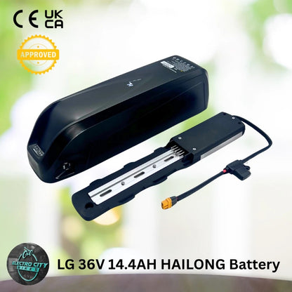 LG 36V Hailong Ebike Battery 3 Slot Base 25A BMS 14.4ah Electric Bicycle 750W UK