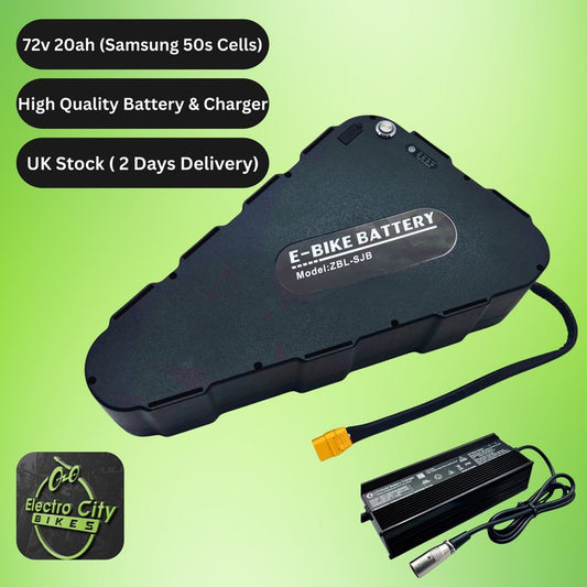 72v 20ah Triangle E bike Battery 60A BMS Samsung 21700 50S (High Quality)