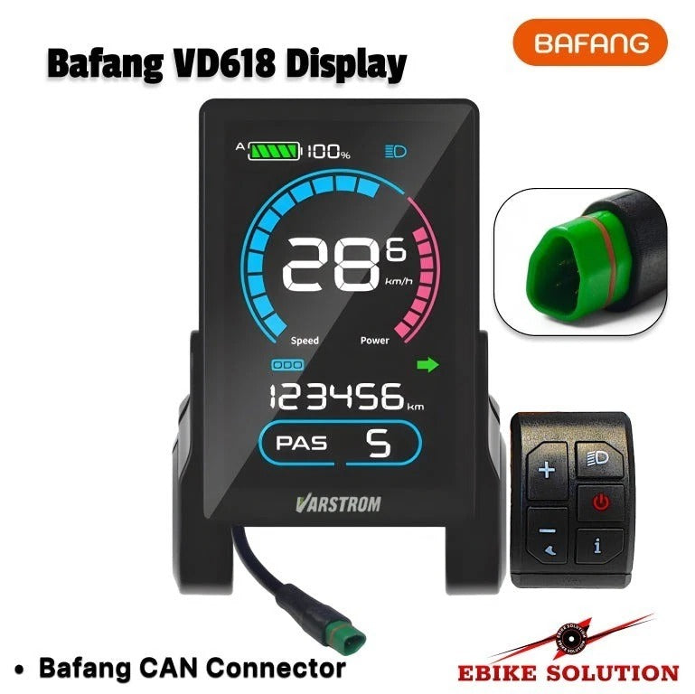 VD618 3.5" Color LCD BAFANG E-Bike Display Bafang CAN Mid-Drive BBSO1, BBSO2
