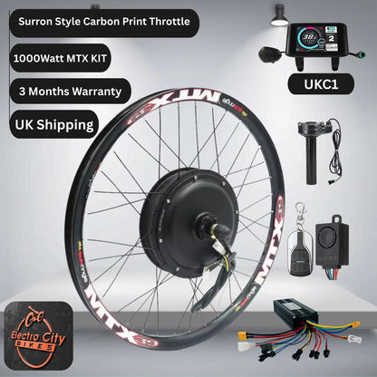 Conversion Kit + 48V Battery, Rear Cassette, MTX Rim, 250V, 1000W, 27.5/29/700C