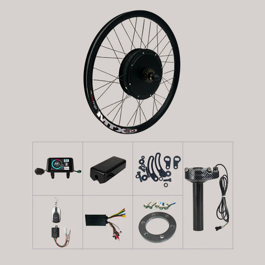 E-Bike Conversion Kit with All Batteries 3000W 72V 60A MTX Rim 27.5 - Grey BG
