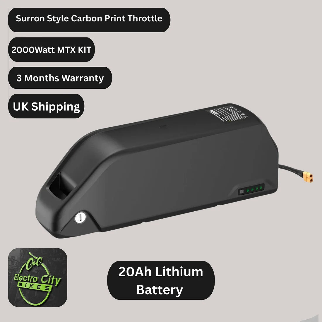 EBike Conversion Kit with all Batteries 2000W Sine Wave MTX UK 27.5