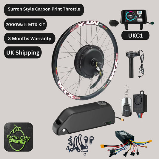 EBike Conversion Kit with all Batteries 2000W Sine Wave MTX UK 27.5