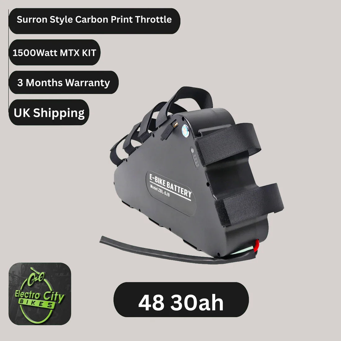 EBike Conversion Kit with Battery 1500W Sine Wave MTX UK