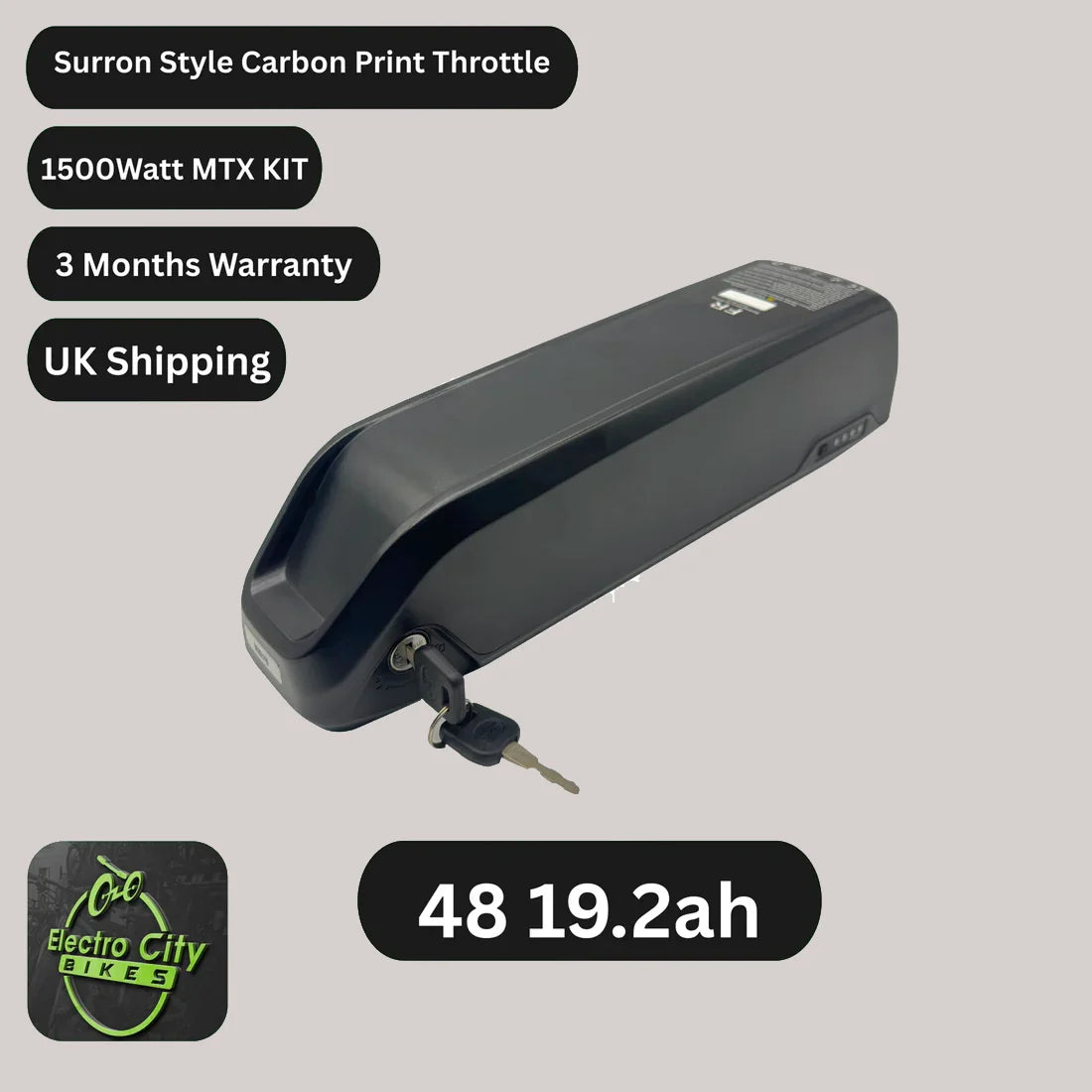 EBike Conversion Kit with Battery 1500W Sine Wave MTX UK