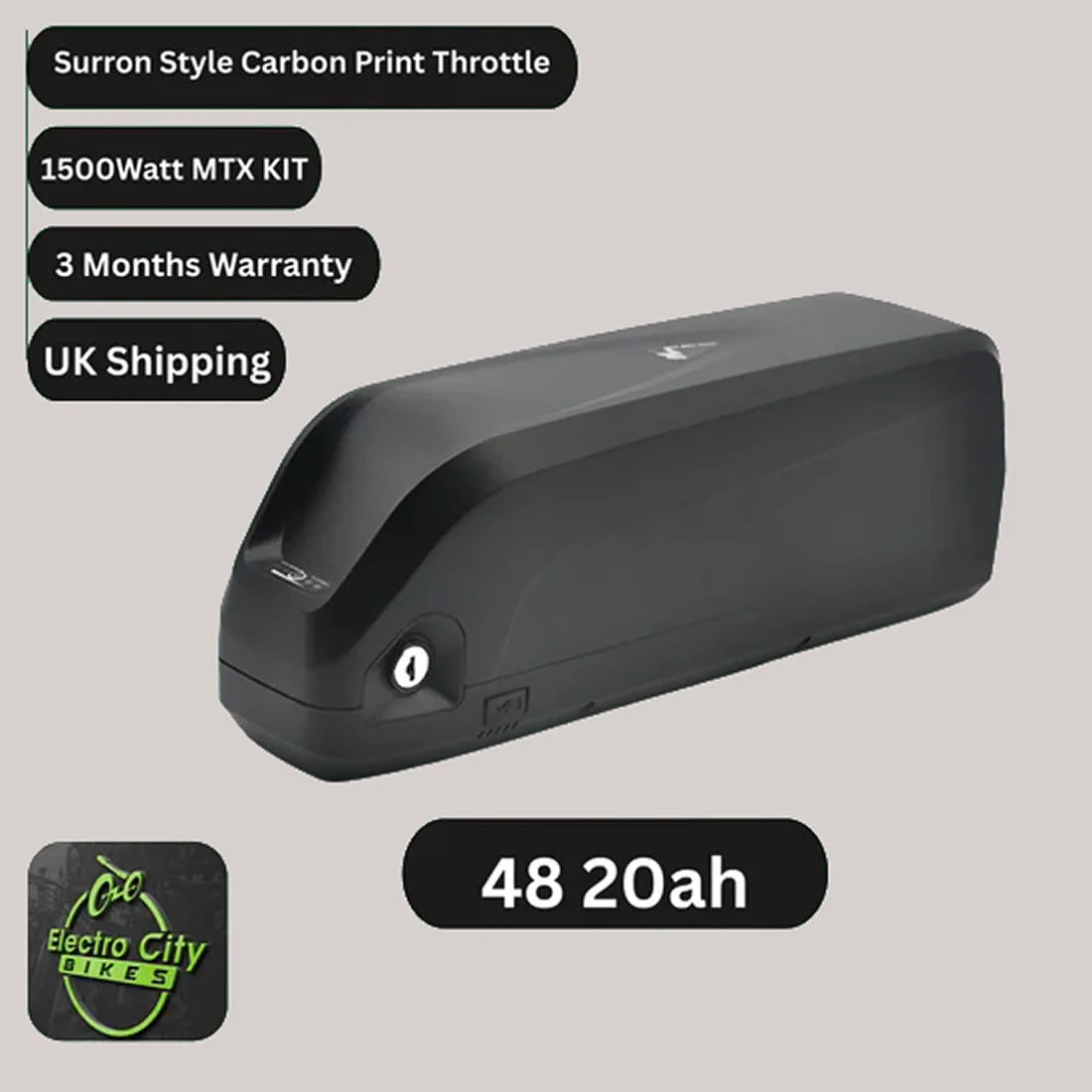 EBike Conversion Kit with Battery 1500W Sine Wave MTX UK