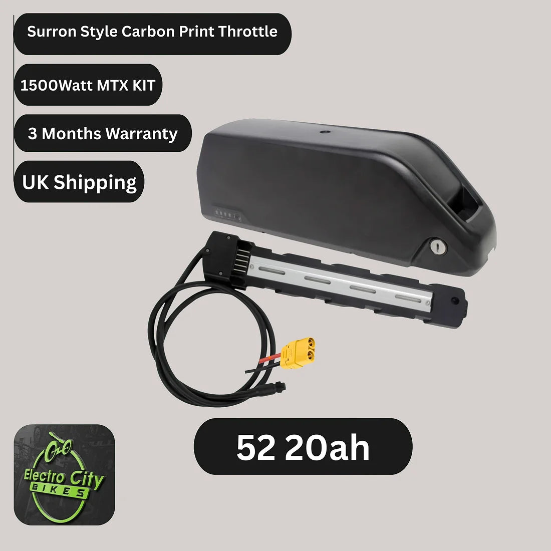 EBike Conversion Kit with Battery 1500W Sine Wave MTX UK